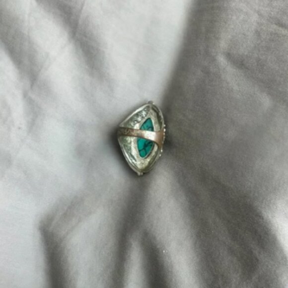Vintage Turquoise Silver Ring - Picture 2 of 2